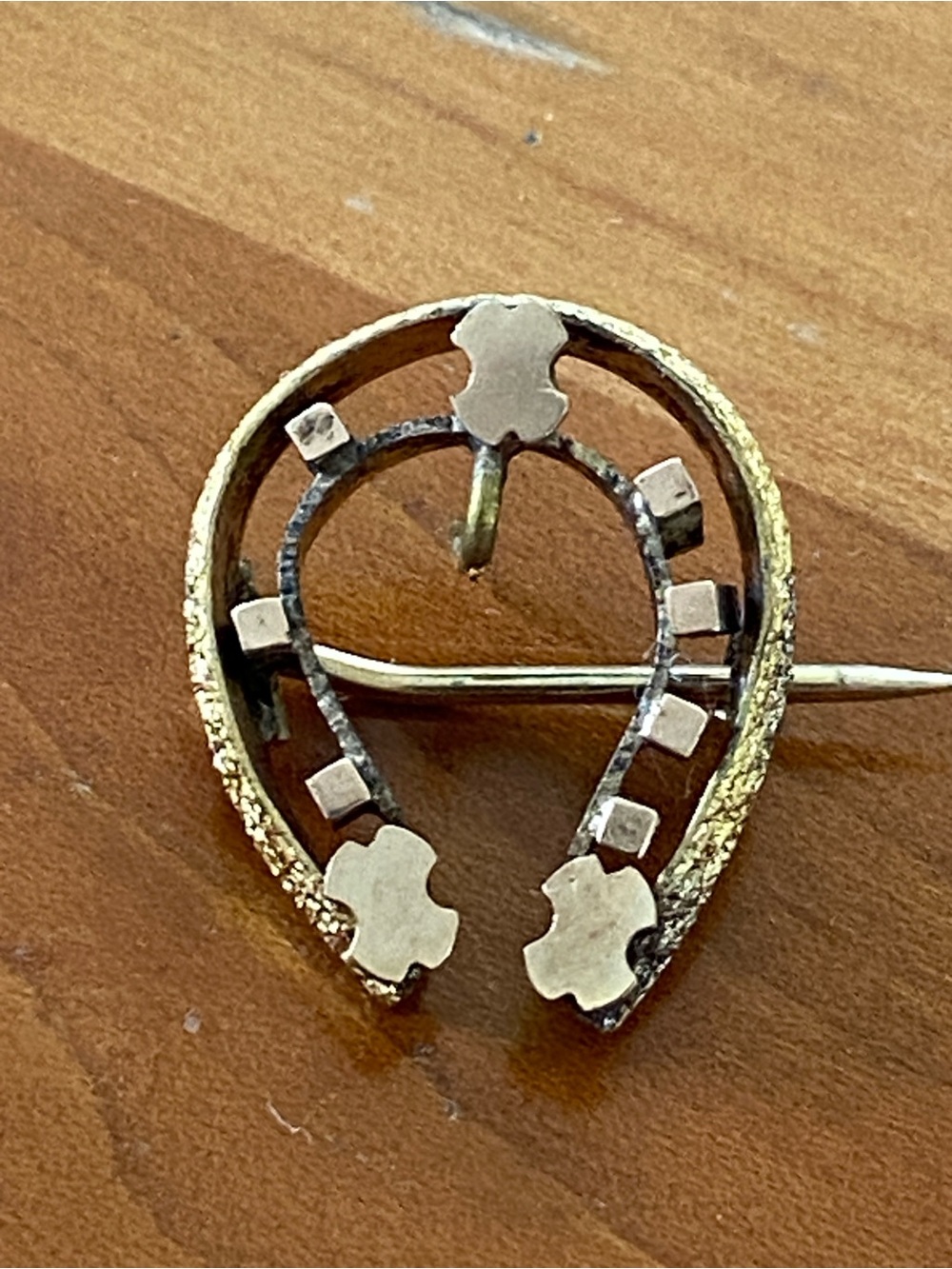 Antique Gold Plated Horseshoe Brooch